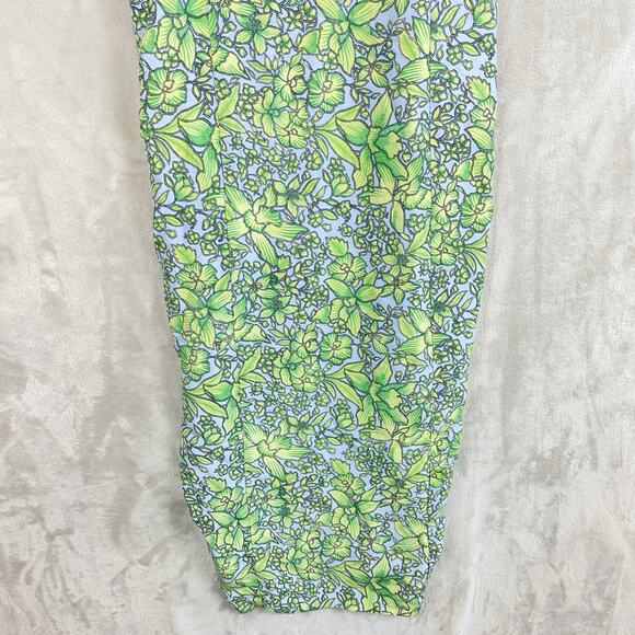 Tibi Hyland Womens Dress Size 12 Green Sheath Knee Length Sleeveless Silk Tropic - Picture 3 of 12